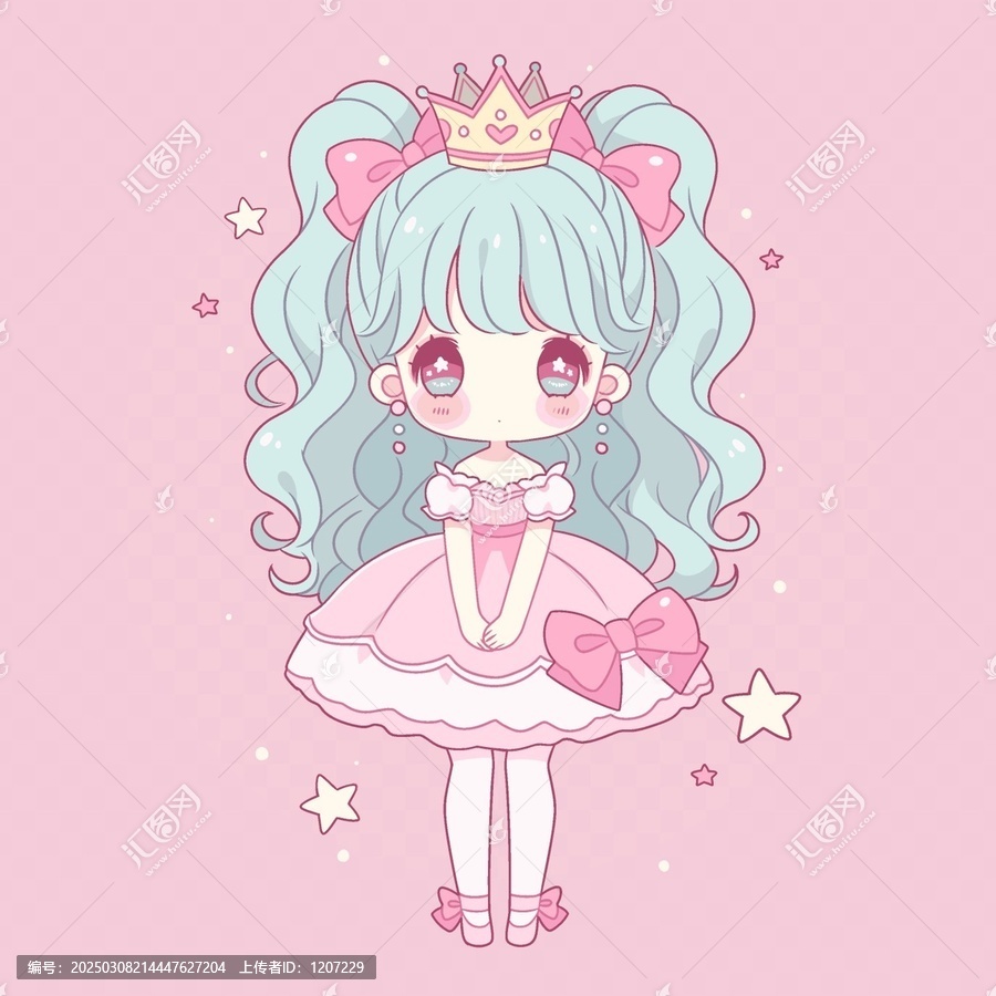 可愛女孩印花圖案