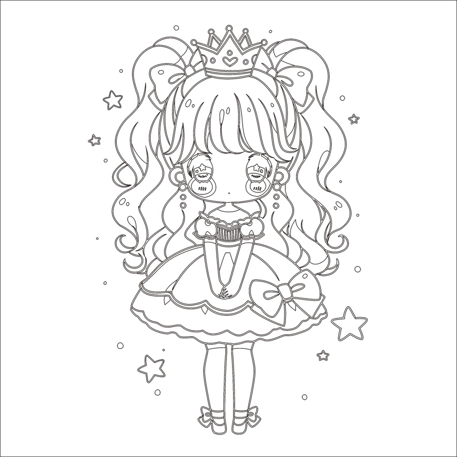 可愛女孩印花圖案