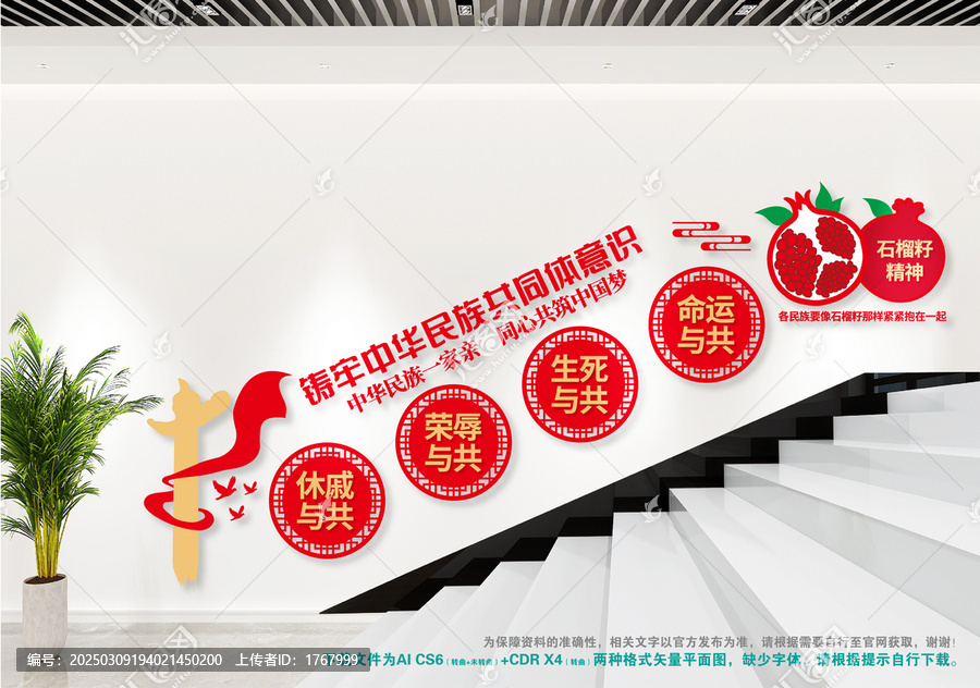 鑄牢中華民族共同體意識樓梯文化墻