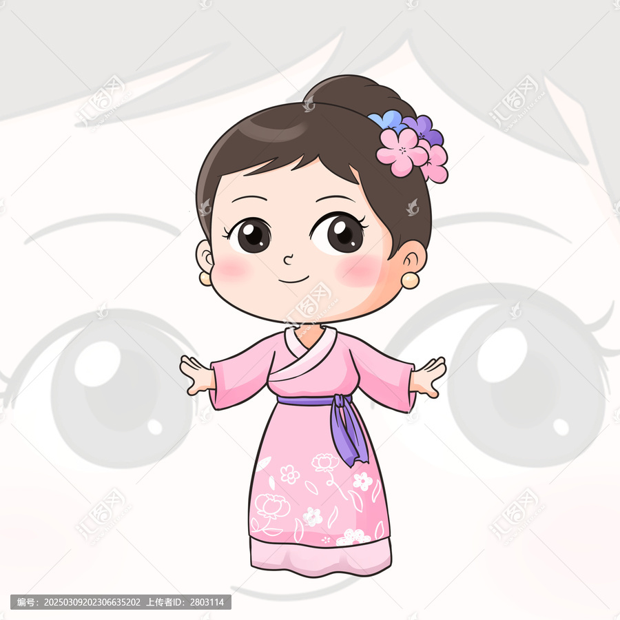 卡通古代小女孩