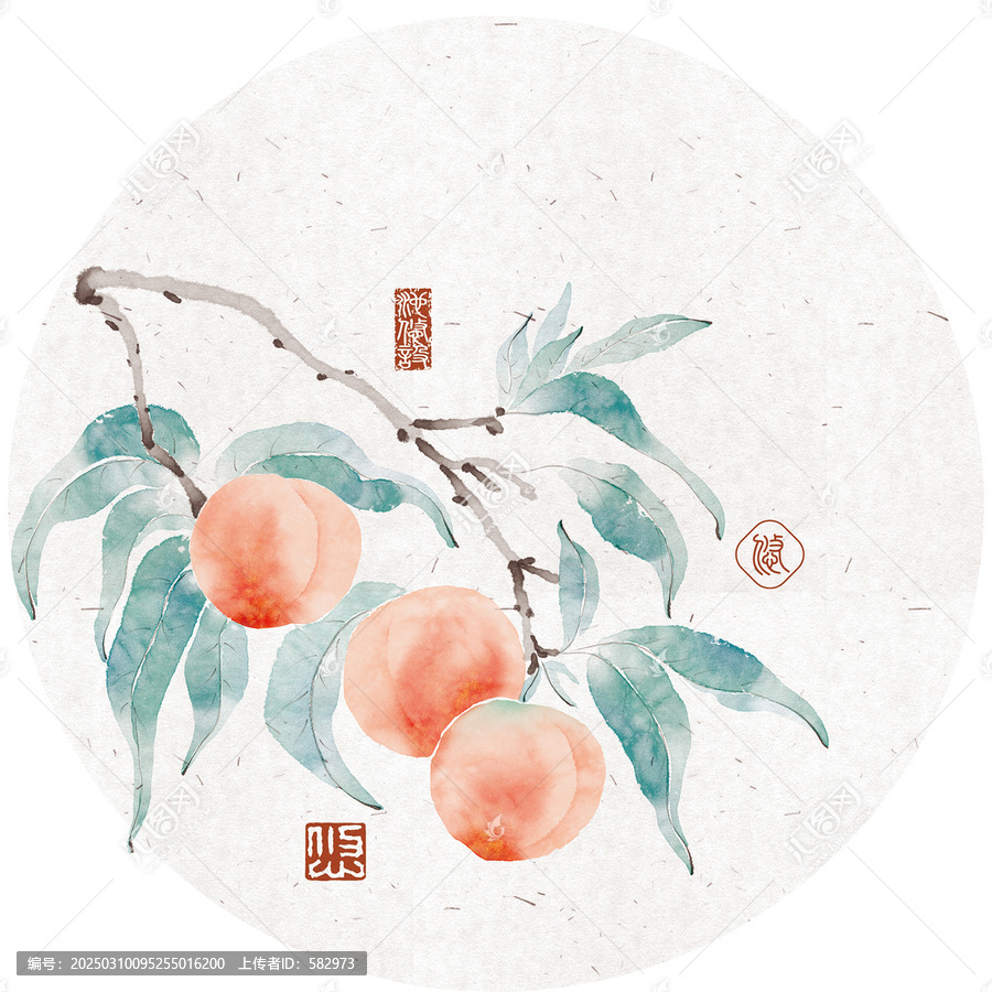 水墨桃子