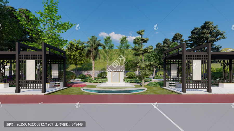 學校休閑廣場景觀