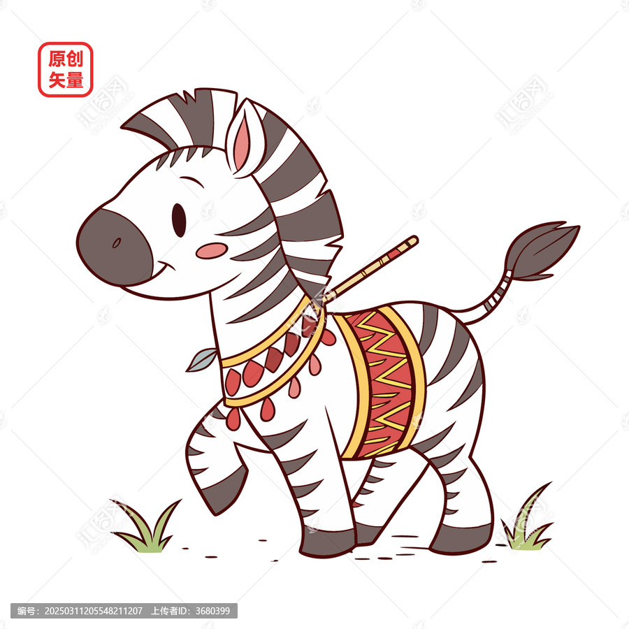 矢量插圖動物卡通裝飾斑馬