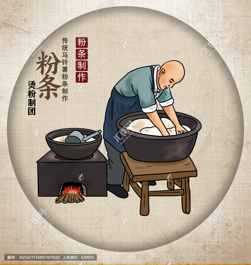 粉條制作燙粉制團(tuán)