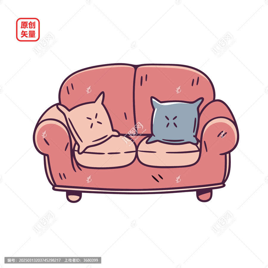矢量插圖家居雙人沙發(fā)