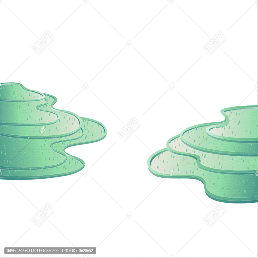 春天梯田節(jié)氣矢量插畫