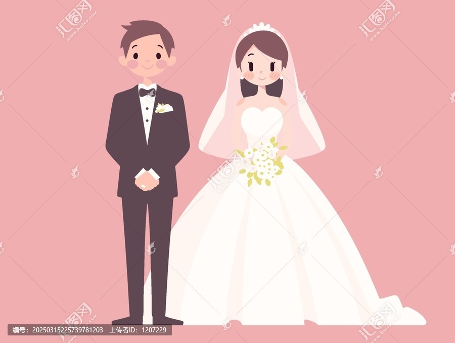 婚禮溫馨插畫