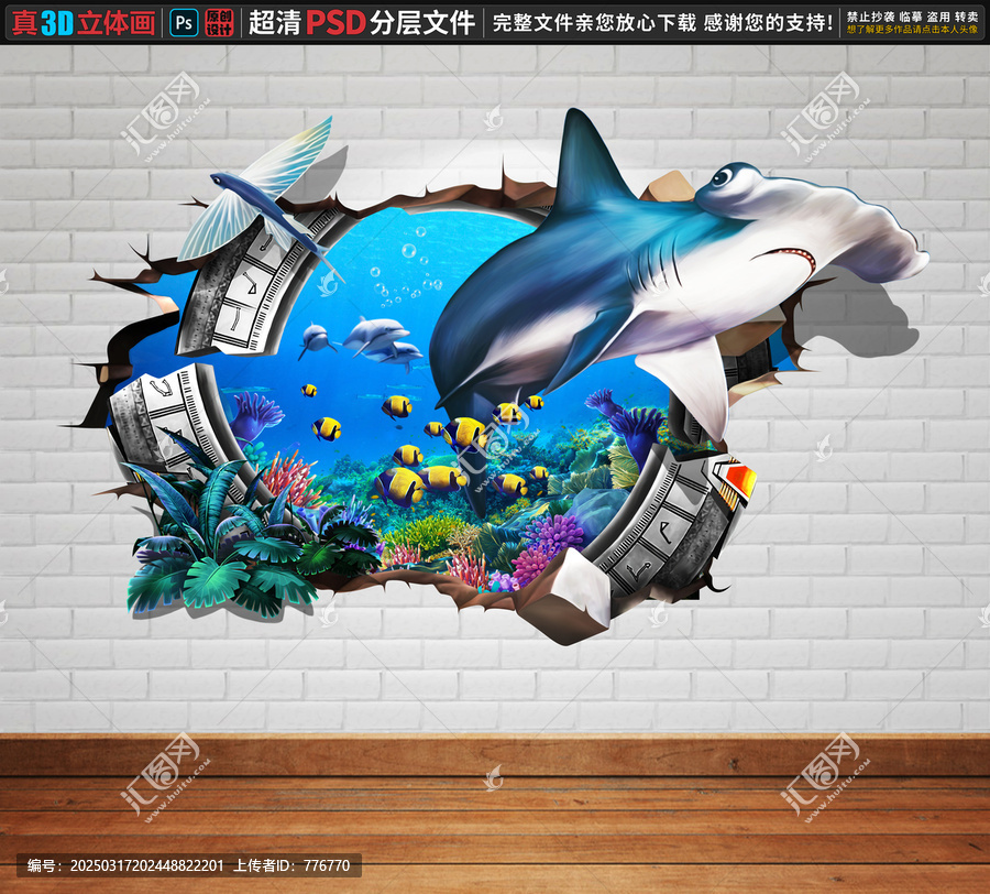 鯊魚(yú)立體畫(huà)