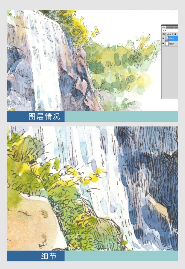 江蘇連云港花果山景區(qū)水彩畫