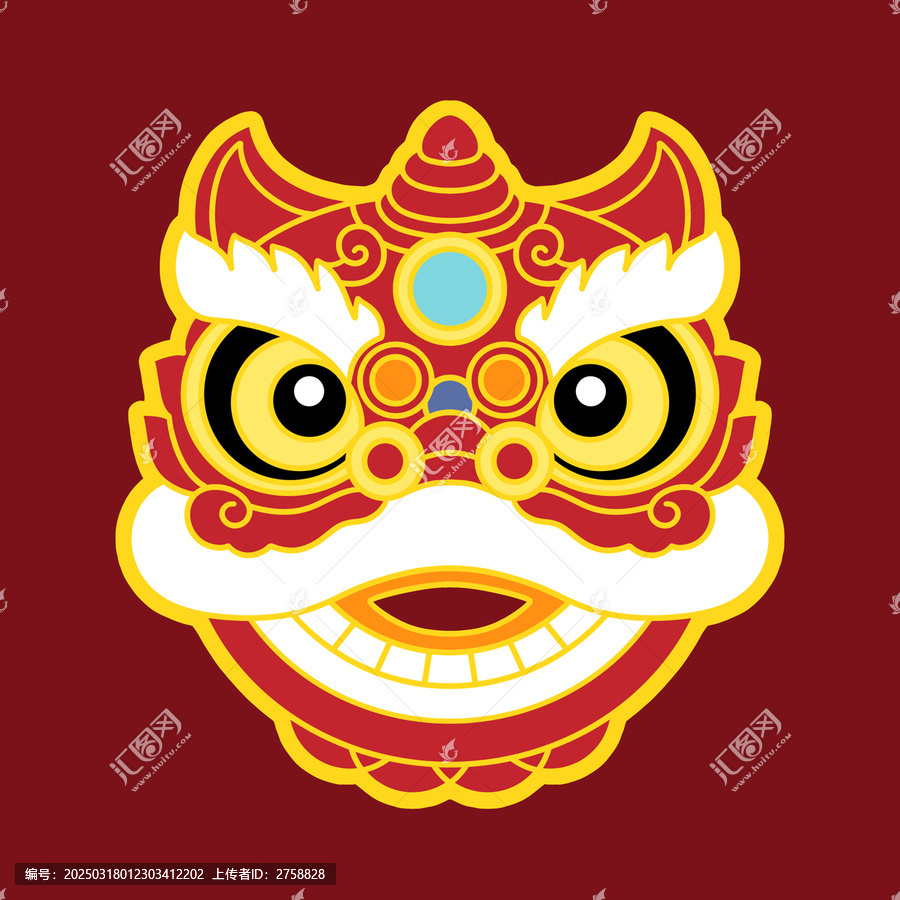國潮風(fēng)醒獅文創(chuàng)圖案