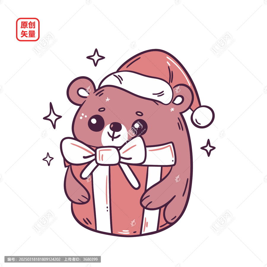 矢量插圖動(dòng)物抱著禮物小熊