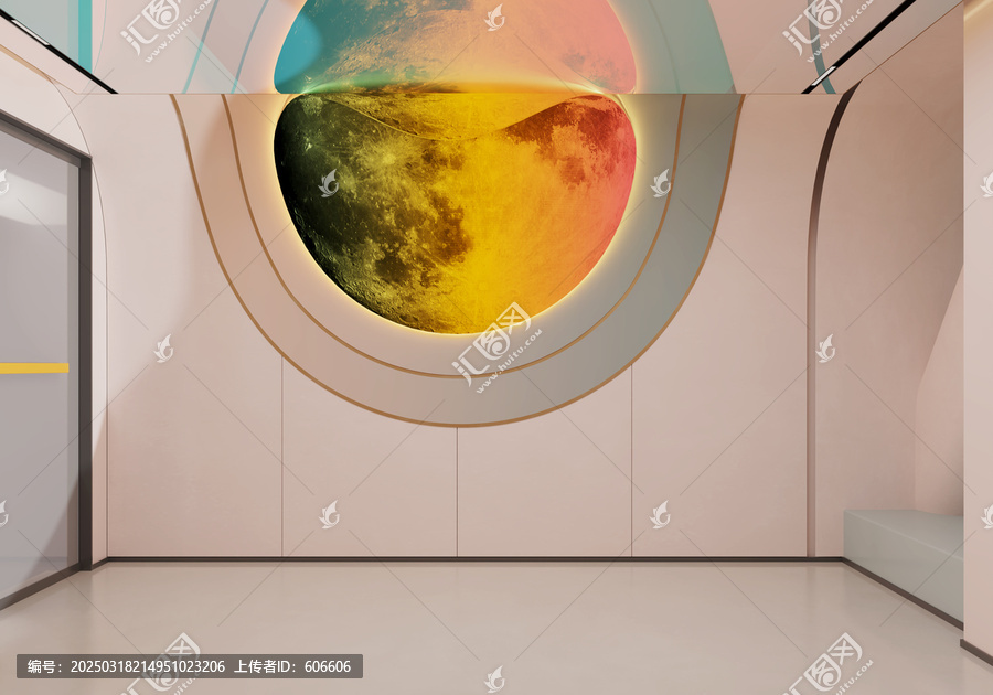 粉色空間直播間背景幕布墻面