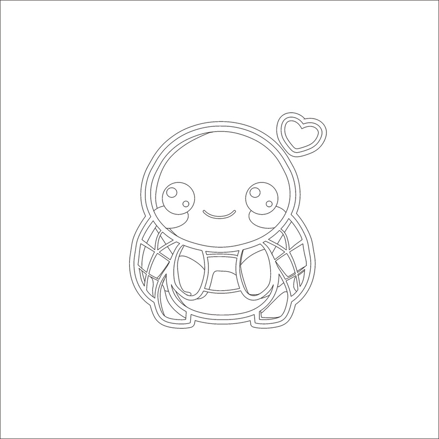 手繪可愛烏龜圖案