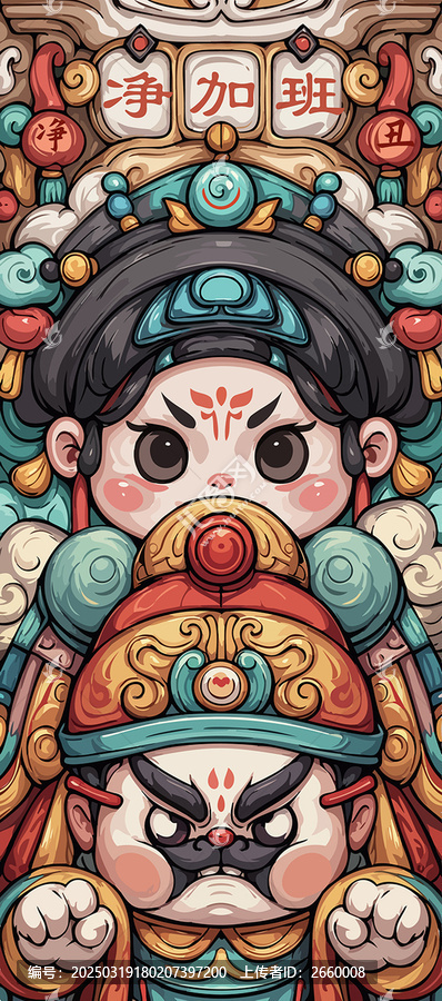 京劇插畫(huà)國(guó)潮插畫(huà)生旦凈末丑國(guó)潮手機(jī)殼
