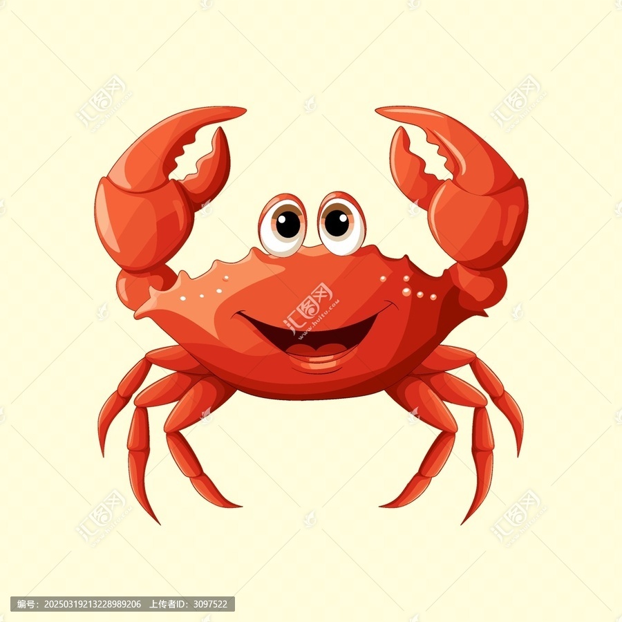 卡通螃蟹插畫