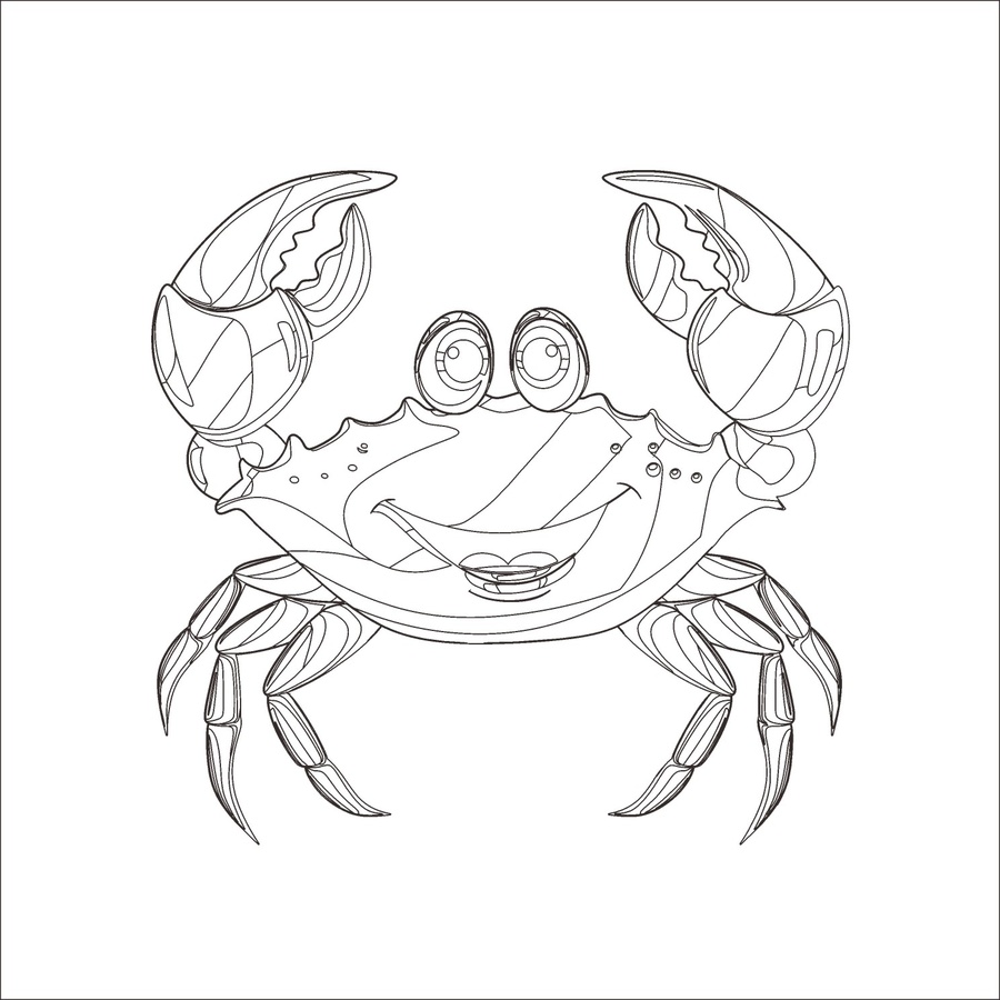 卡通螃蟹插畫