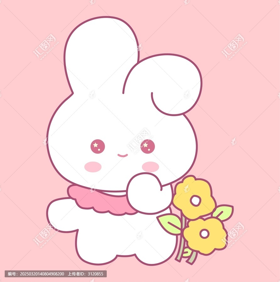 可愛卡通兔子插畫