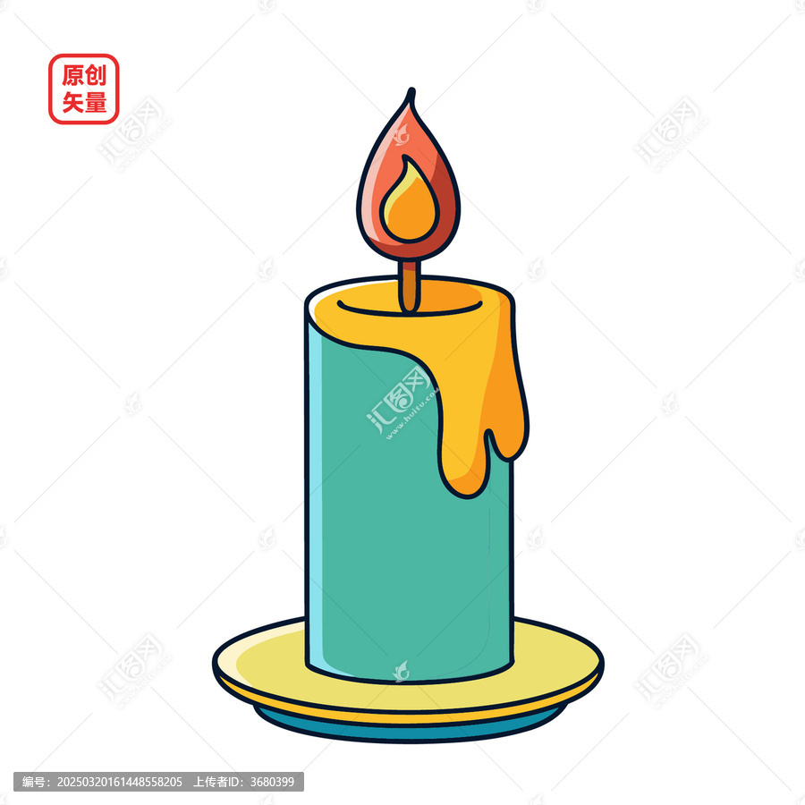 矢量插圖簡(jiǎn)約燃燒蠟燭