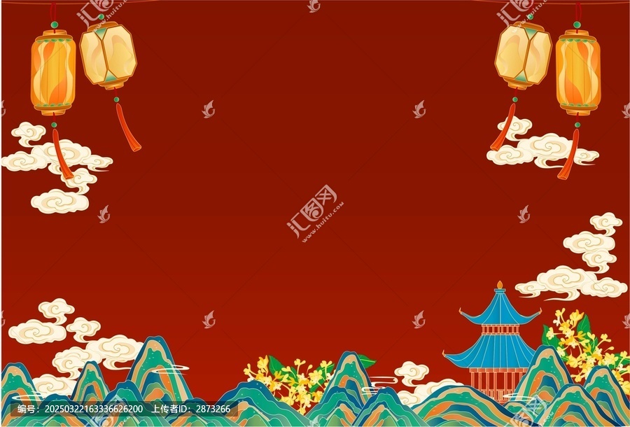 國(guó)潮山水背景