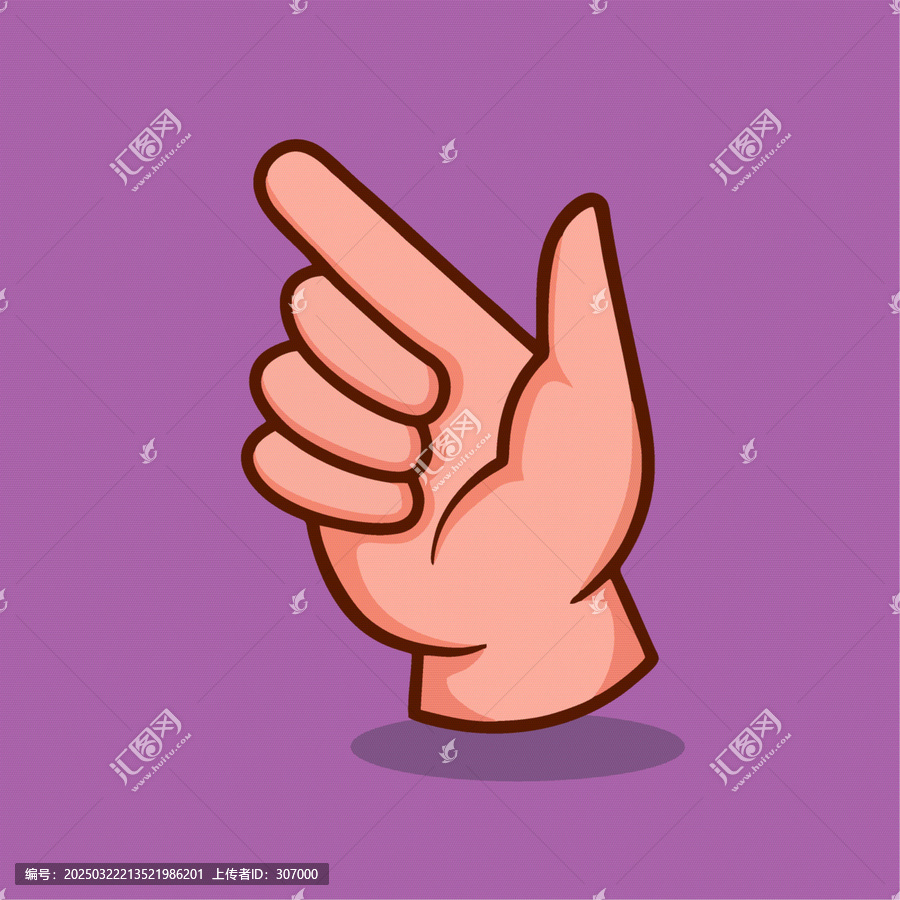 指指點(diǎn)點(diǎn)手勢(shì)的手部卡通卡通Q版兒童插畫(huà)