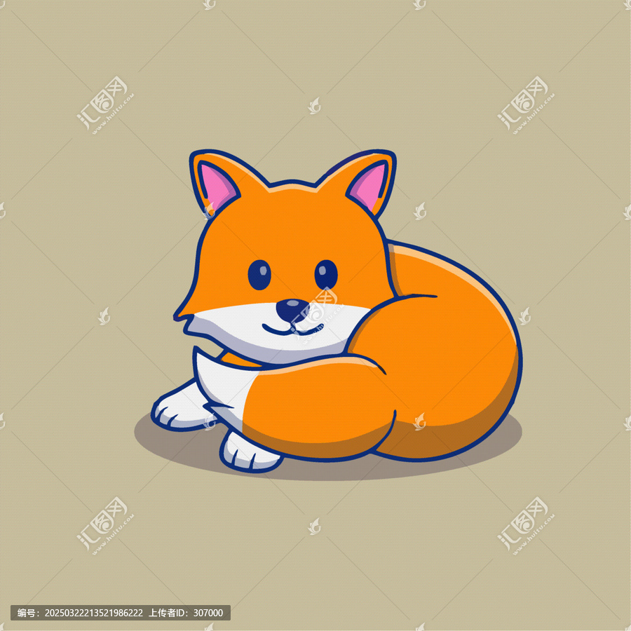 秋田犬柴犬卡通Q版兒童插畫(huà)