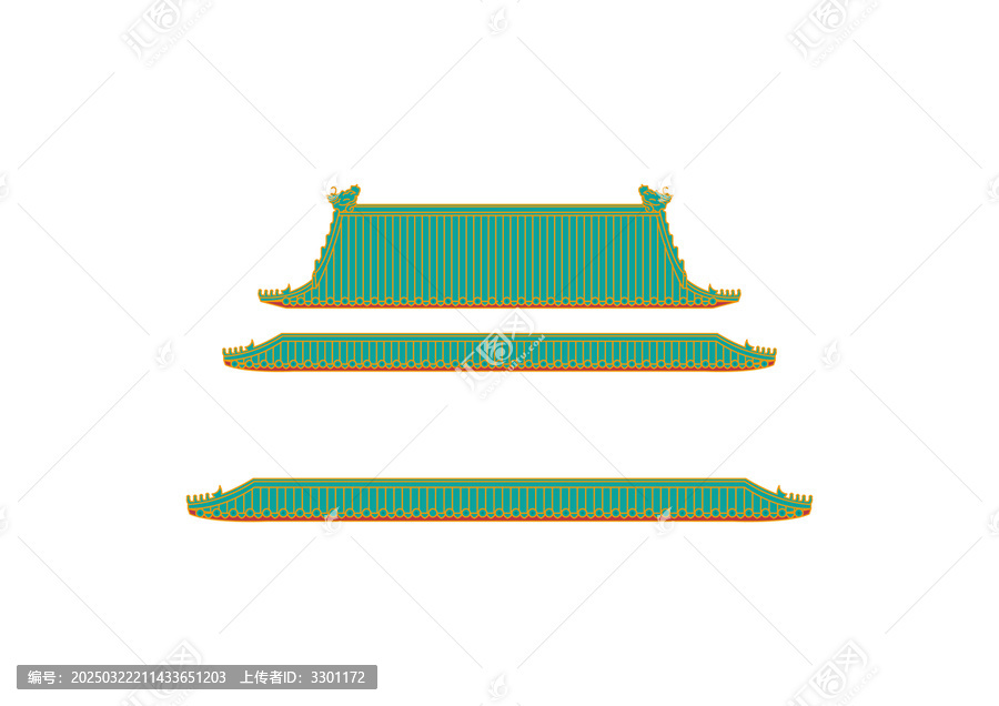 鼓樓屋頂屋脊古建筑素材