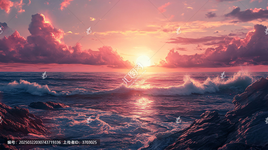 大幅海上美景