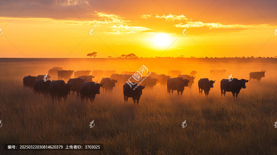 夕陽水牛