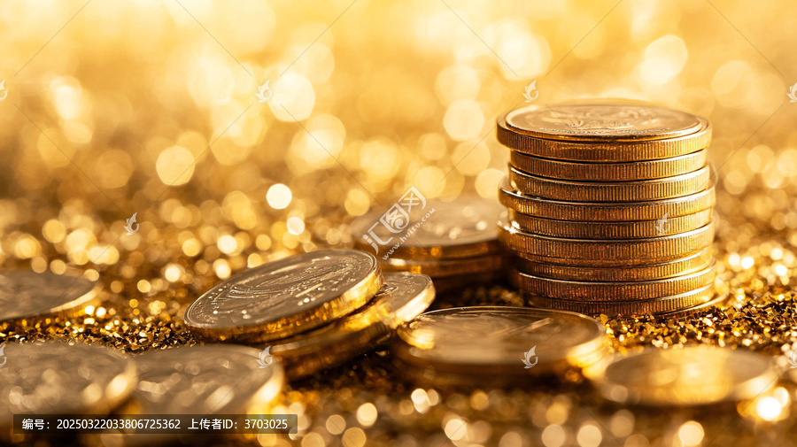 金色錢幣金錢多多