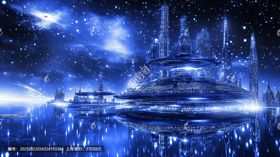 藍色科幻場景