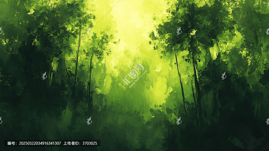 水墨意境森林