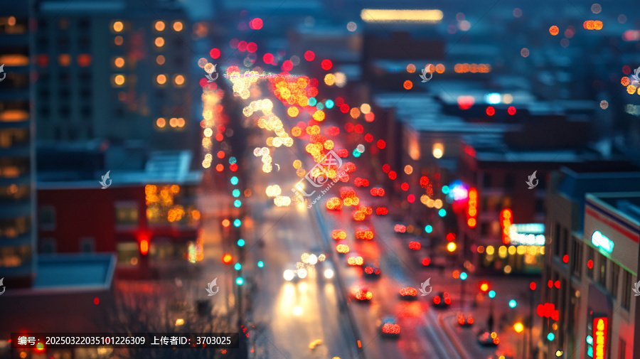 城市車流彩色光影