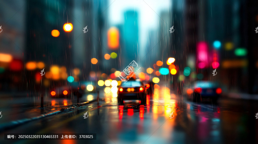 雨夜行人與車輛