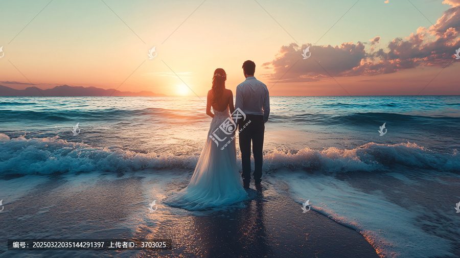 婚紗照大海背景