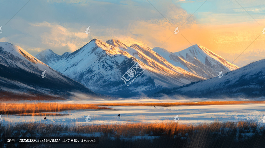 雪山朝暉