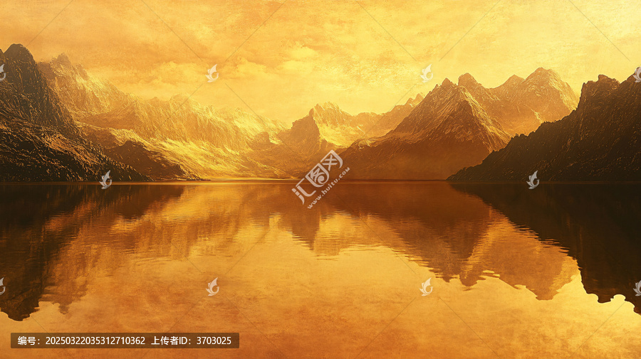 金色湖面背景