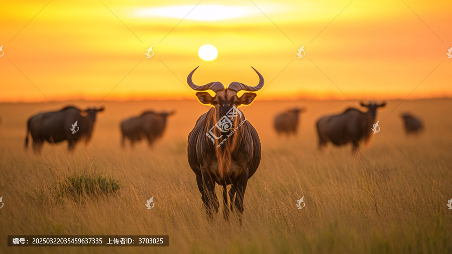 夕陽水牛