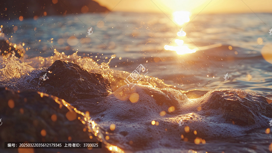 金色海潮浪花