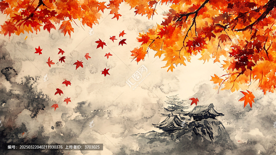 楓樹水彩畫
