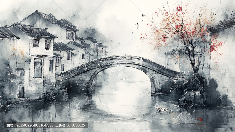 水墨小橋江南古鎮(zhèn)