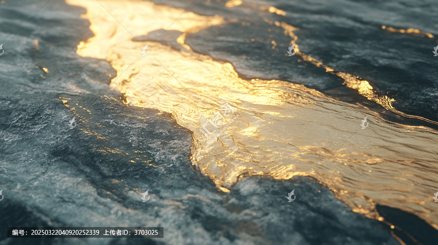 金色水面金色波濤
