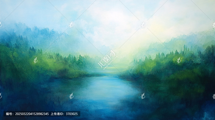 湖畔意境藝術(shù)畫