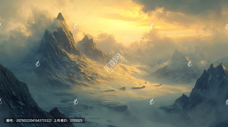 山間晨霧