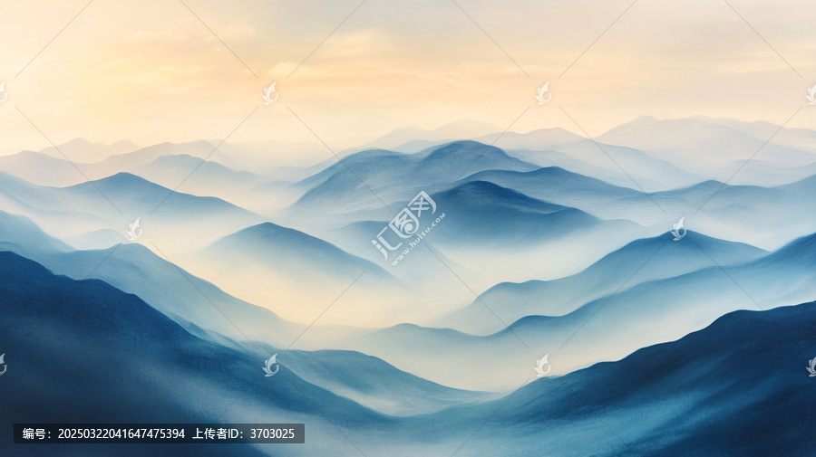 漸變色彩山水畫