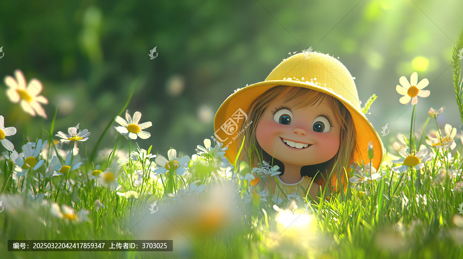 怡然自得的小女孩壁紙