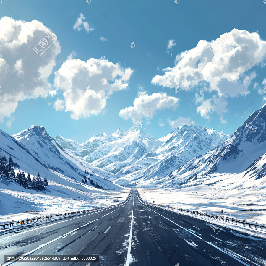 雪山下的天路