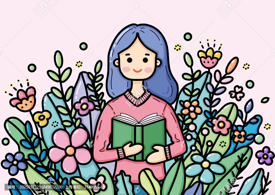 教師節(jié)女老師教育職業(yè)原創(chuàng)卡通人物插畫(huà)