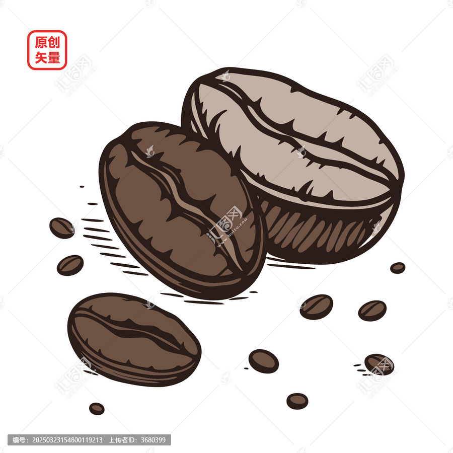 矢量插圖簡約咖啡豆
