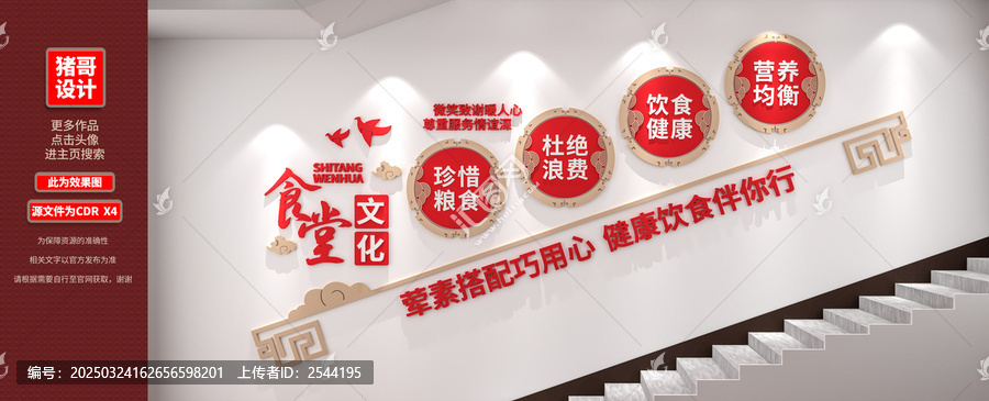 食堂樓梯文化墻