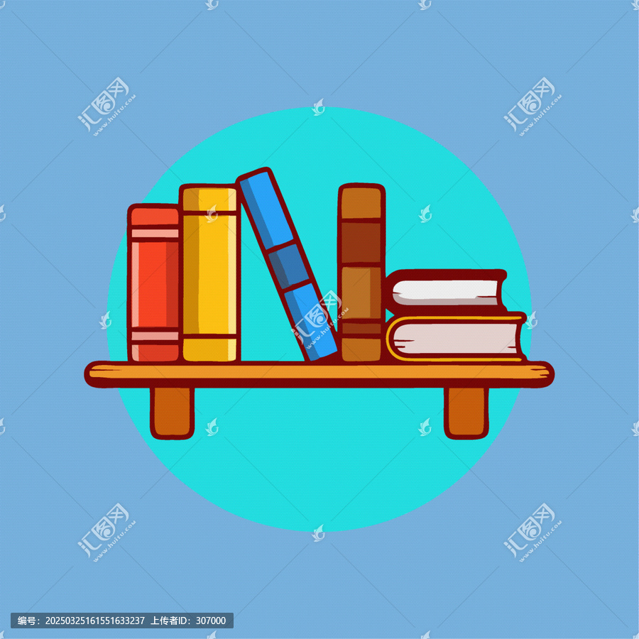 木架上擺放著不同顏色的多本圖書